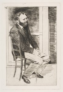 Manet sentado, girado a la derecha de Edgar Degas