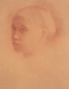 Marguerite Degas de niña, c.1854 (sanguina sobre papel) de Edgar Degas