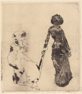 Mary Cassatt en el Louvre: La Galería Etrusca, 1879-1880 de Edgar Degas