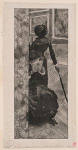 Mary Cassatt en la Galería de Pinturas del Louvre de Edgar Degas