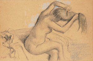 Mujer desnuda peinándose, c.1890-1895