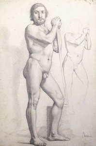 Hombre desnudo de pie