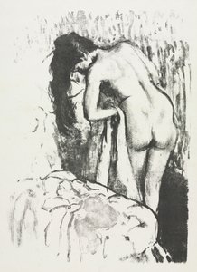 Mujer desnuda de pie, secándose de Edgar Degas