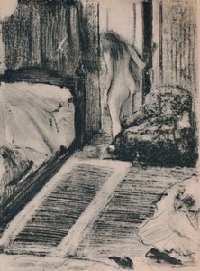 Mujer desnuda en la puerta de su habitación, c.1879, 1946 de Edgar Degas