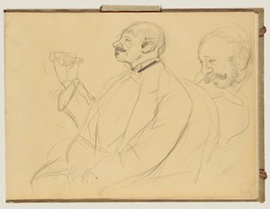 Abanico de la ópera y Ernest Reyer de Edgar Degas