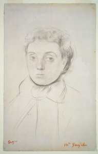 Retrato de Joséphine Gaujelin, antes de 1867 (tiza sobre papel) de Edgar Degas
