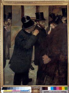 Retratos en la Bolsa o “A la Bourse”: representación de Ernest May (1845-1925), financiero y coleccionista. Pintura de Edgar Degas (1834-1917). 1878-1879. Dim: 1.00 x 0.82 m. París, Museo de Orsay