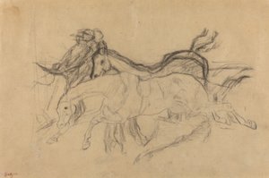 Caballos de carrera (estudio) (detalle) de Edgar Degas