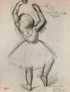 Vista trasera de una bailarina de Edgar Degas