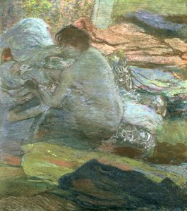 Mujer sentada secándose los pies, c.1893 de Edgar Degas
