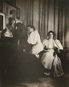 Autorretrato con Christine e Yvonne Lerolle de Edgar Degas
