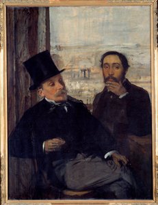 Autorretrato con el pintor Evariste de Valernes (1816-1896) (detalle) de Edgar Degas