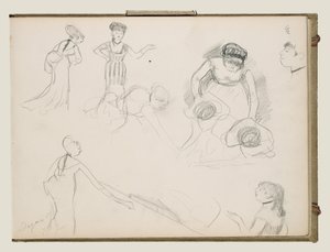 Bocetos de cantantes de café de Edgar Degas