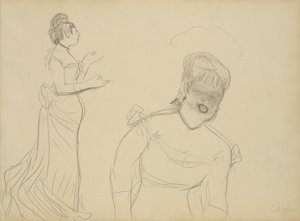 Bocetos de una cantante de café de Edgar Degas