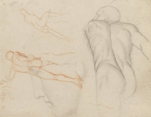 Estudios del "Gladiador Borghese", c.1856-57 de Edgar Degas