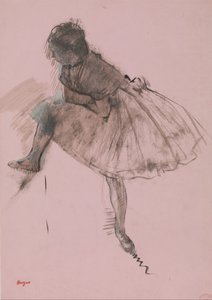 Estudio de una bailarina (recto), Dos estudios de bailarinas (verso) de Edgar Degas