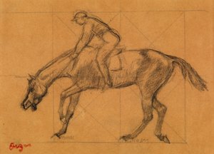 The End of the Race, c.1882 (tiza sobre papel tintado) de Edgar Degas