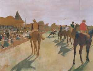 El desfile, o caballos de carrera frente a las gradas, c.1866-68 de Edgar Degas