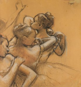 Tres bailarinas, c.1895-99 (pastel y carboncillo sobre papel) de Edgar Degas