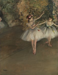 Dos bailarinas en un escenario, c.1874 de Edgar Degas
