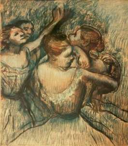 Cuatro bailarinas en medio cuerpo de Edgar Degas