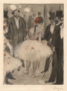 Virginie siendo admirada mientras el Marqués Cavalcanti observa, c. 1876-1877 de Edgar Degas