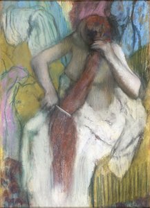 Mujer peinándose el cabello de Edgar Degas