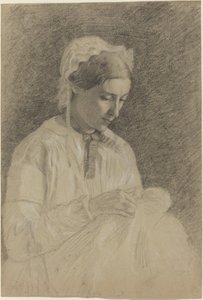 Mujer bordando de Edgar Degas