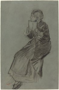 Mujer leyendo un libro, c. 1879 de Edgar Degas
