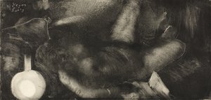 Mujer reclinada en su cama, c.1885 de Edgar Degas