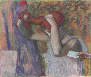 Mujer peinándose, la carta, c.1888-1892