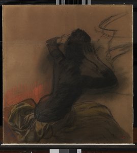 Mujer arreglándose el cabello, c.1884 de Edgar Degas