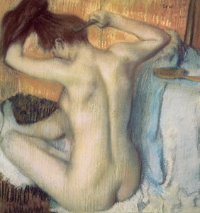 Mujer peinándose, c.1885 de Edgar Degas