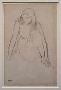 Mujer sentada al borde del agua de Edgar Degas