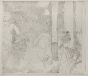 Women in front of a Cafe, evening, c.1877 (monotipo sobre papel marfil) de Edgar Degas
