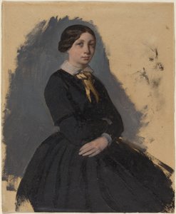 Joven mujer de negro