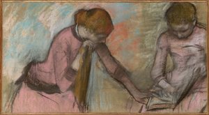 Niñas mirando un álbum, c.1884 de Edgar Degas