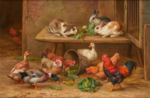 Un hallazgo afortunado (óleo sobre lienzo) de Edgar Hunt