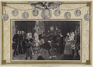 Su Majestad la Reina visitando la tumba de Napoleón I en los Inválidos, París de Edgar Melville (after) Ward