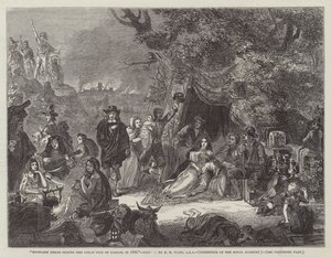 Campos de Highgate durante el Gran Incendio de Londres, en 1666 de Edgar Melville Ward