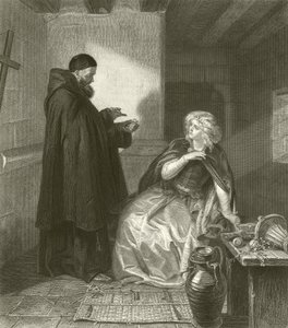 Julieta en la celda de Fray Lorenzo (grabado) de Edgar Melville Ward