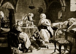 Luis XVI y su familia en el Templo, ilustración de 
