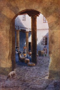 Norte de España: Un Patio Español (litografía en color) de Edgar T. A. Wigram