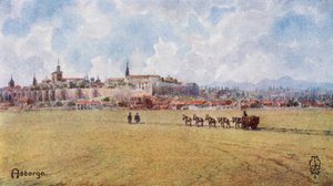 Norte de España: Astorga, desde el sureste (litografía en color)