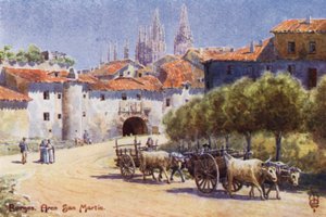 Norte de España: Burgos, Arco San Martín (litografía en color) de Edgar T. A. Wigram