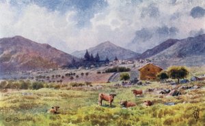 Norte de España: Escorial, desde el Este (litografía en color)