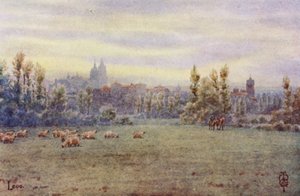 Norte de España: León, desde la carretera de Pajares (litografía en color) de Edgar T. A. Wigram