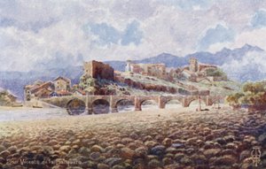 Norte de España: San Vicente de la Barquera (litografía en color) de Edgar T. A. Wigram