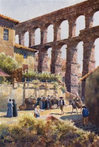 Norte de España: Segovia, El Acueducto (litografía en color) de Edgar T. A. Wigram