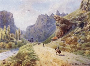 Norte de España: El desfiladero de Pancorvo (litografía en color) de Edgar T. A. Wigram